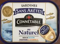 Jumlah gula yang masuk 1/5 Sardines sans arêtes au naturel 98g Connétable