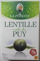 Quantité de sucre dans Lentilles Vertes du Puy