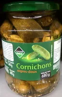 Sokerin määrä sisällä Cornichons aigres-doux