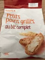 İçindeki şeker miktarı Pains grillés au blé complet