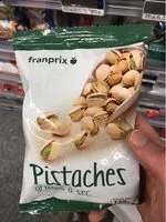Quantité de sucre dans pistaches grillees salees