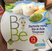 Количество сахара в Purée avec morceaux à base de haricots verts riz et sole tropicale.