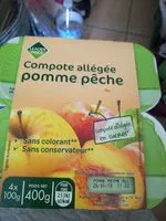 Количество сахара в Compote pomme pêche allégée