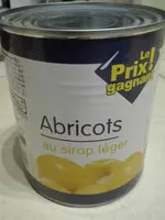 入っている砂糖の量 abricots au sirop léger