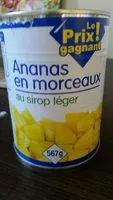 Sokerin määrä sisällä Ananas en morceaux au sirop léger 