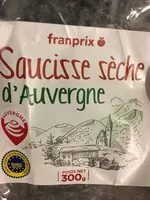 Quantité de sucre dans saucisse seche d'Auvergne IGP