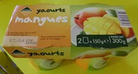 Quantité de sucre dans Yaourts Mangues