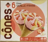 Quantité de sucre dans 6 Cônes Vanille -Fraise