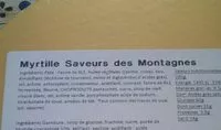 Sucre et nutriments contenus dans Saveurs des montagnes