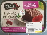 Quantité de sucre dans 2 pavés de boeuf extra-tendres