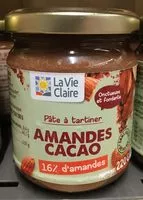 İçindeki şeker miktarı Pâte à Tartiner Amandes Cacao