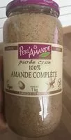 Jumlah gula yang masuk Purée crue 100% amande complète