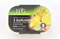 Jumlah gula yang masuk Sorbet plein fruit 3 AGRUMES, 42% de fruit