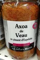 Quantité de sucre dans Axoa de veau