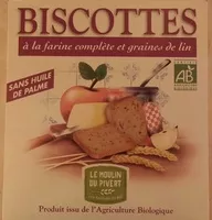 İçindeki şeker miktarı Biscottes a la farine complète et graines de lin
