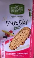 Cantidad de azúcar en Biscuits P'tit Déj' bio - Céréales et fruits rouges