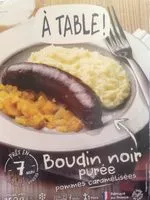 Suhkru kogus sees Boudin noir purée pommes caramélisées