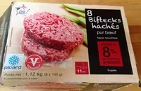 चीनी की मात्रा 8 biftecks hachés pur bœuf