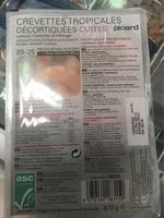 İçindeki şeker miktarı Crevettes tropicales décortiquées cuites surgelées