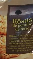Cantidad de azúcar en Röstis de pomme de terre