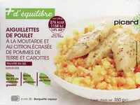 İçindeki şeker miktarı Aiguillettes de poulet écrasé de pommes de terre et carottes