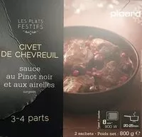 Cantidad de azúcar en Civet de Chevreuil, Sauce au Pinot Noir et aux Airelles