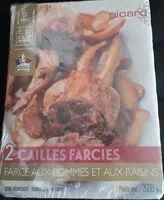 Zuckermenge drin 2 cailles farcies farce aux pommes et aux raisins
