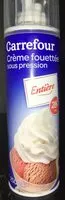 入っている砂糖の量 Crème fouettée entière