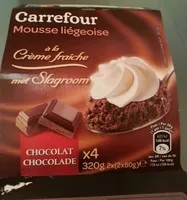 Jumlah gula yang masuk Mousse liégeoise au chocolat