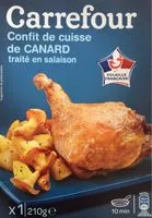 Sokerin määrä sisällä Confit de Canard 1 cuisse Traité en salaison