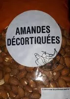 İçindeki şeker miktarı Amandes décortiquées