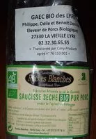 Quantité de sucre dans Saucisse sèche bio pur porc