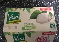 Sucre et nutriments contenus dans Vrai vegetal