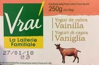 Suhkru kogus sees Yogur de cabra vainilla
