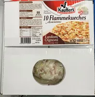 入っている砂糖の量 10 Flammekueches alsaciennes lardons oignons