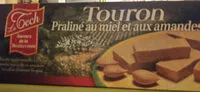 入っている砂糖の量 Touron praline au miel et aux amandes Le Tech