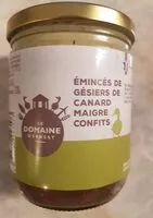 Sucre et nutriments contenus dans Le domaine d ernest