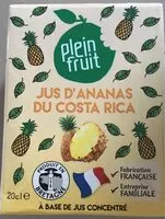 Quantité de sucre dans Jus d'ananas