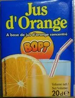 Sucre et nutriments contenus dans Bopi