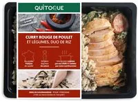 Количество сахара в Curry rouge de poulet et légumes duo de riz