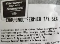 Zuckermenge drin Chavignol fermier 1/2 sec