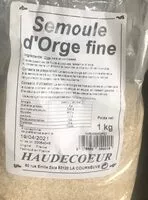 चीनी की मात्रा Semoule d'Orge