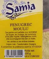Quantité de sucre dans Fenugrec