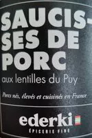 चीनी की मात्रा Saucisses de porc aux lentilles du Puy