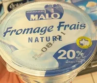 Zuckermenge drin Fromage frais Nature Malo 20% *Matières grasses sur extrait sec soit 3% de matières grasses sur produit fini.