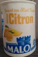 Quantité de sucre dans Yaourt au lait entier saveur citron