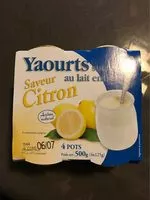 含糖量 yaourt sucré au lait entier saveur citron