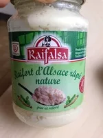 Suhkru kogus sees Raifort d'Alsace râpé Nature