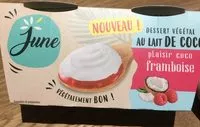 含糖量 Dessert végétal au lait de coco Framboise