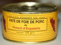Amount of sugar in Pâté de Foie de Porc au Piment d'Espelette